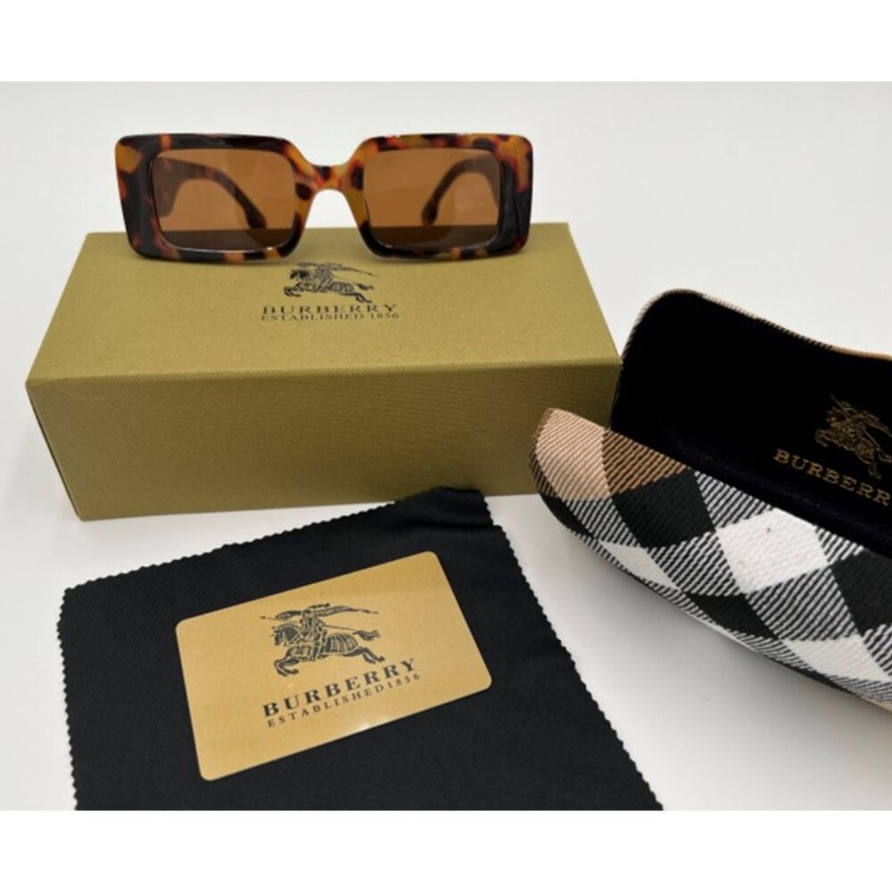 NWT-Burberry Havana Rectangle Sunglasses